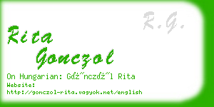 rita gonczol business card